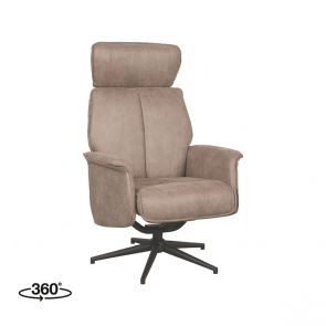 Fauteuil Verdal 77x79x109 Cm Taupe Micro Suede Perspectief 360